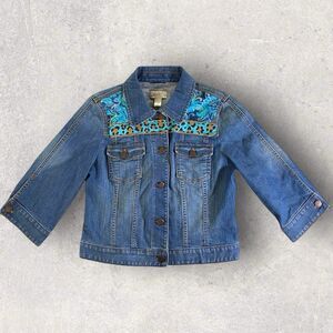 LOFT Outlet Blue Denim Jean Jacket Women’s Small Custom Design Excellent